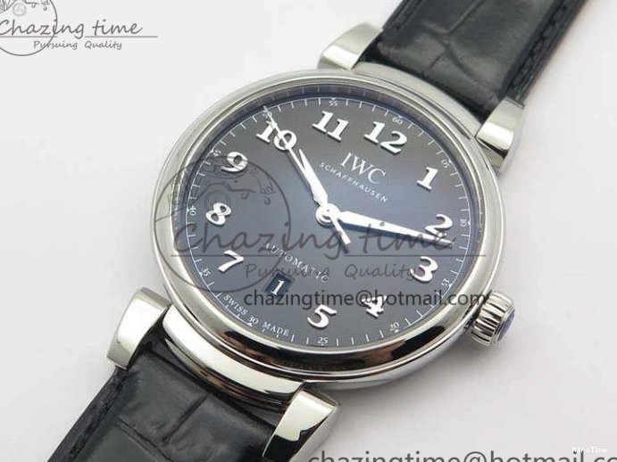 MIROTIME 0202 Tailored Da Vinci IW356601 SS MKF 1:1 Best Edition Black Dial On Black Leather Strap A 7231